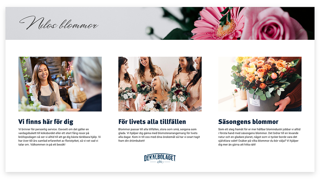 Ett exempel på hemsida med bra bilder